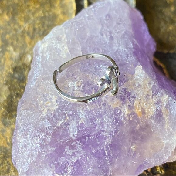 Capricorn Sterling Silver Toe Ring Midi Ring Zodiac - Picture 4 of 4